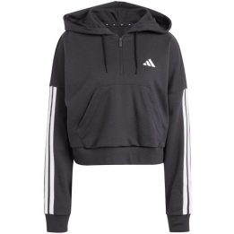 Moteriškas medvilninis džemperis su gobtuvu adidas, juodas
