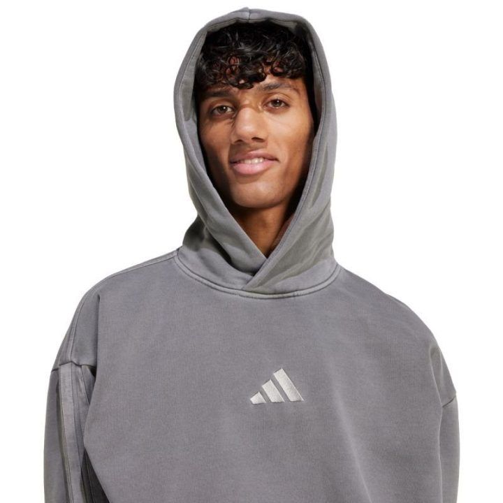 Vyriškas medvilninis džemperis su gobtuvu adidas ALL SZN, pilkas
