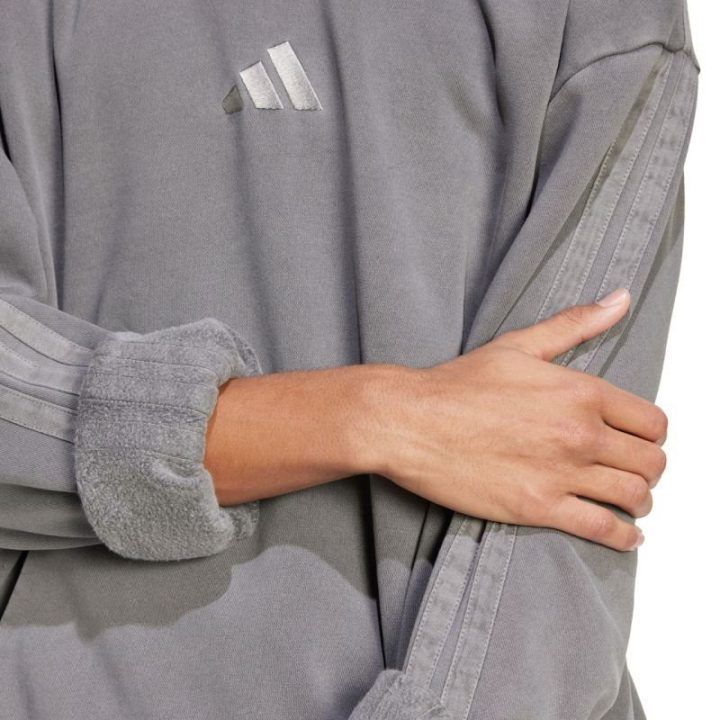 Vyriškas medvilninis džemperis su gobtuvu adidas ALL SZN, pilkas