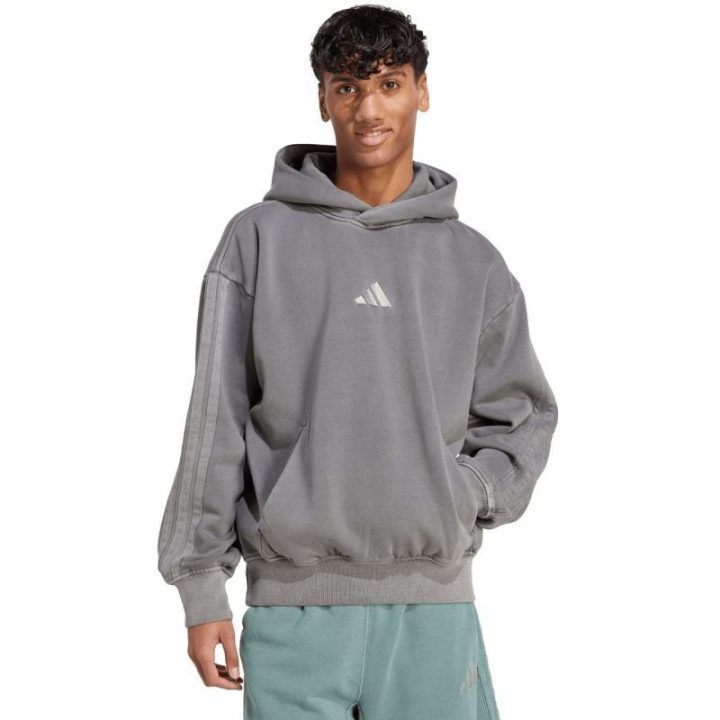 Vyriškas medvilninis džemperis su gobtuvu adidas ALL SZN, pilkas