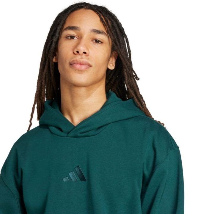 Vyriškas medvilninis džemperis su gobtuvu adidas ALL SZN, žalias