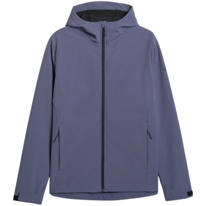 Vyriška softshell striukė su gobtuvu 4F M362, džinso mėlyna