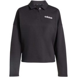 Moteriškas medvilninis džemperis adidas Essentials Linear, juodas