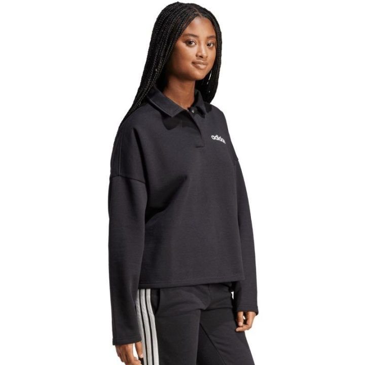 Moteriškas medvilninis džemperis adidas Essentials Linear, juodas