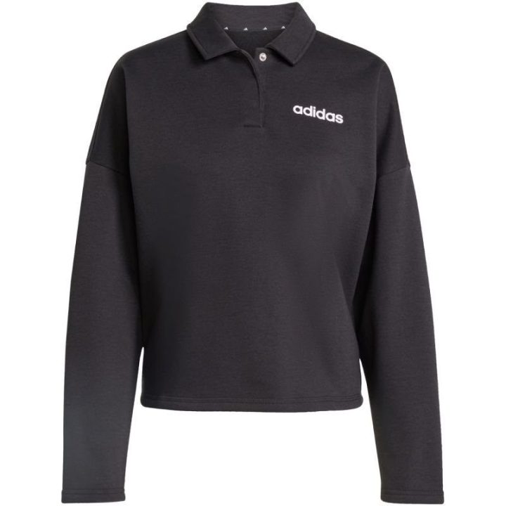 Moteriškas medvilninis džemperis adidas Essentials Linear, juodas