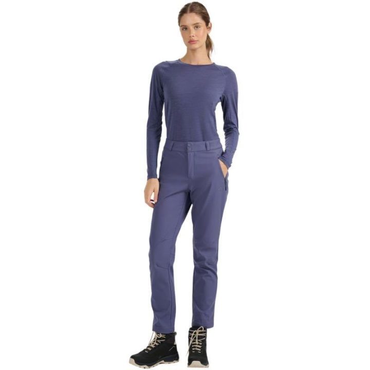 Moteriškos žygio kelnės iš softshell audinio 4F, džinso spalvos