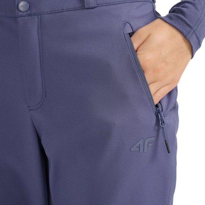 Moteriškos žygio kelnės iš softshell audinio 4F, džinso spalvos