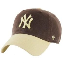 Medvilninė kepurė su snapeliu 47 Brand MLB New York Yankees, ruda