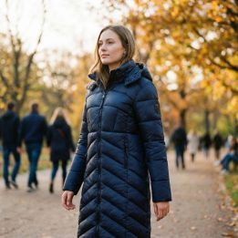 Moteriška ilga striukė Geographical Norway, tamsiai mėlyna