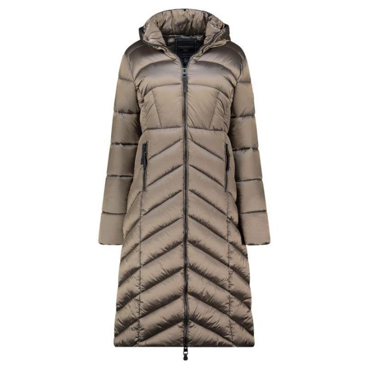 Moteriška ilga striukė Geographical Norway, rusvai pilka