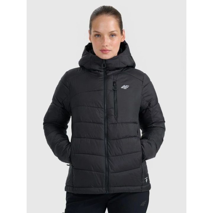 Moteriška žygių striukė su Primaloft Silver pašiltinimu 4F, juoda
