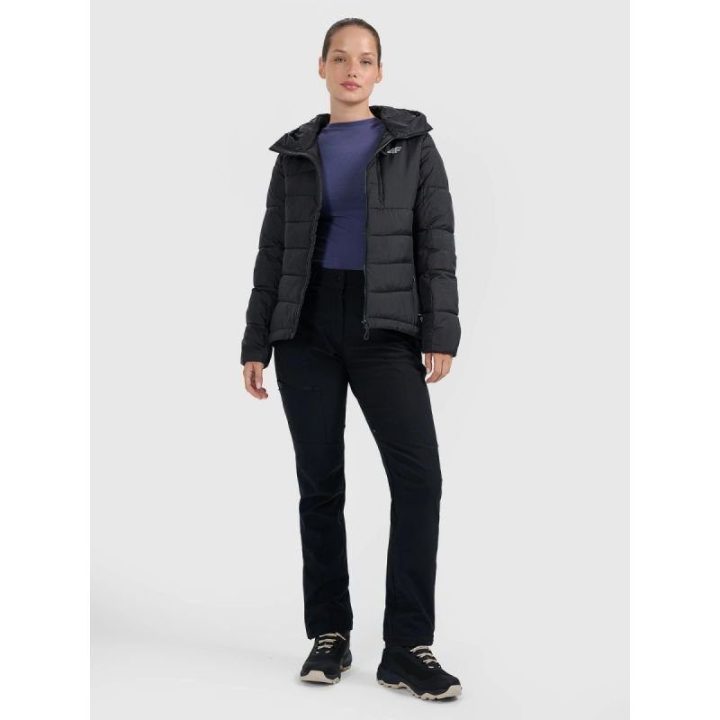 Moteriška žygių striukė su Primaloft Silver pašiltinimu 4F, juoda