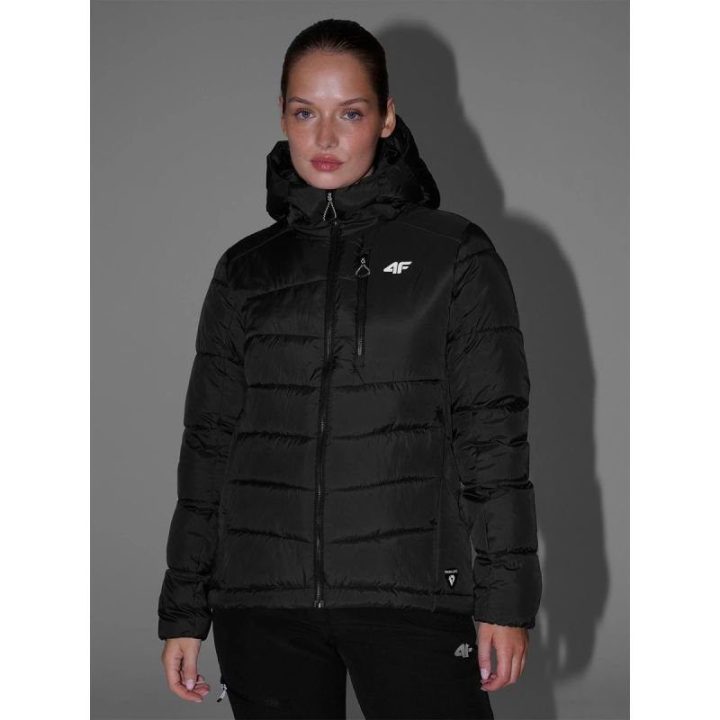 Moteriška žygių striukė su Primaloft Silver pašiltinimu 4F, juoda