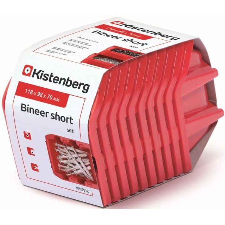 Dirbtuvių dėžučių rinkinys Kistenberg Bineer Short, raudonas