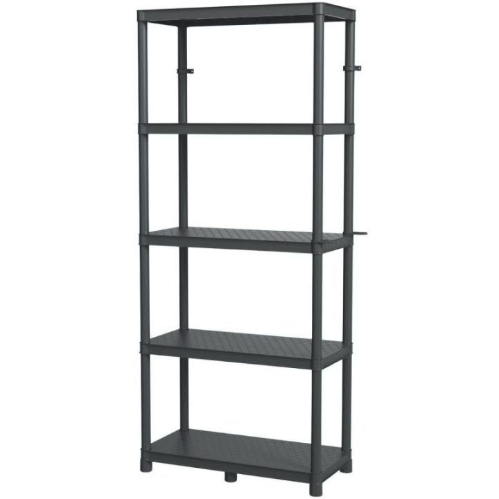 Stelažas Kistenberg Stackaro Solid, 74 × 36 × 172,5 cm, juodas