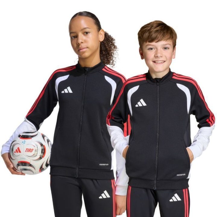 Vaikiškas džemperis adidas Tiro 26, juodos, baltos ir raudonos spalvos