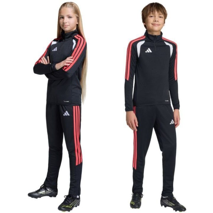 Vaikiškos kelnės adidas Tiro 26 League Slim, juodos ir raudonos