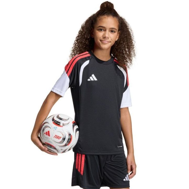 Vaikiški futbolo marškinėliai adidas Tiro 26 League, juodi ir raudoni