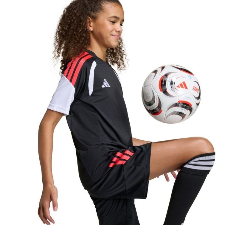 Vaikiški futbolo marškinėliai adidas Tiro 26 League, juodi ir raudoni
