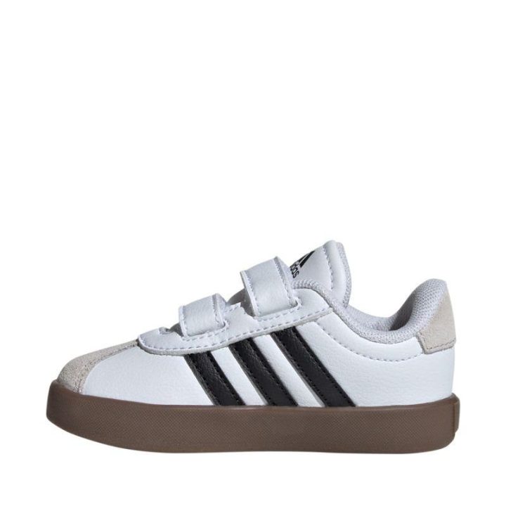 Vaikiški riedlentininkų sportbačiai adidas VL Court 3.0, balti ir pilki