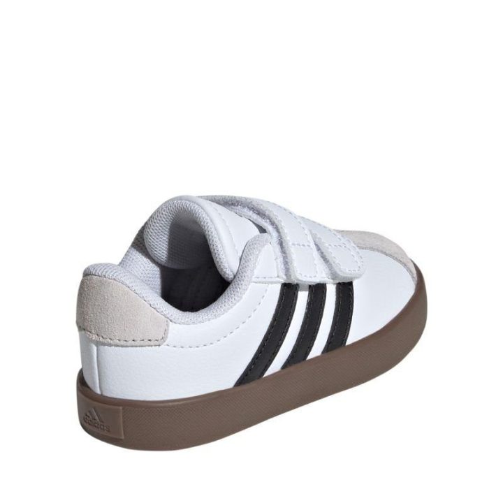 Vaikiški riedlentininkų sportbačiai adidas VL Court 3.0, balti ir pilki
