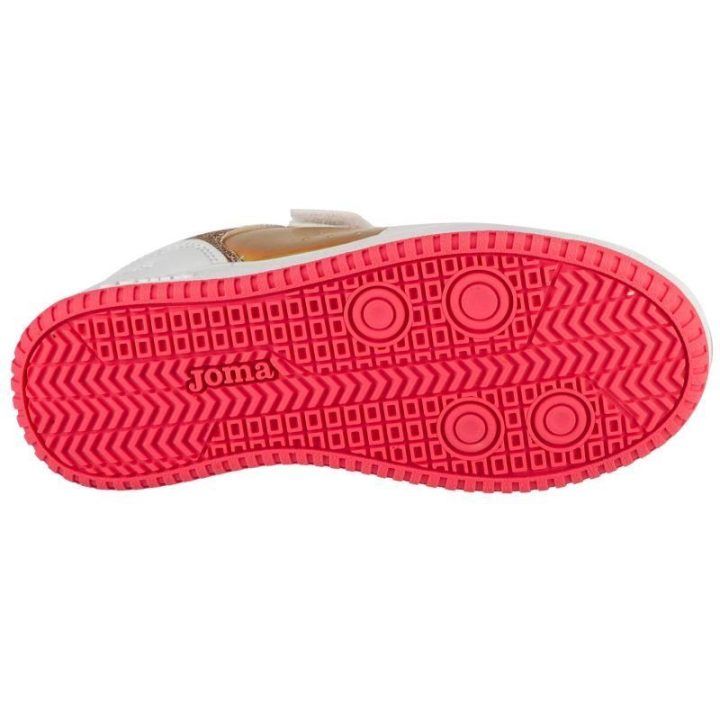 Žemi sportbačiai mergaitėms Joma Pipe 2518, balti ir auksiniai