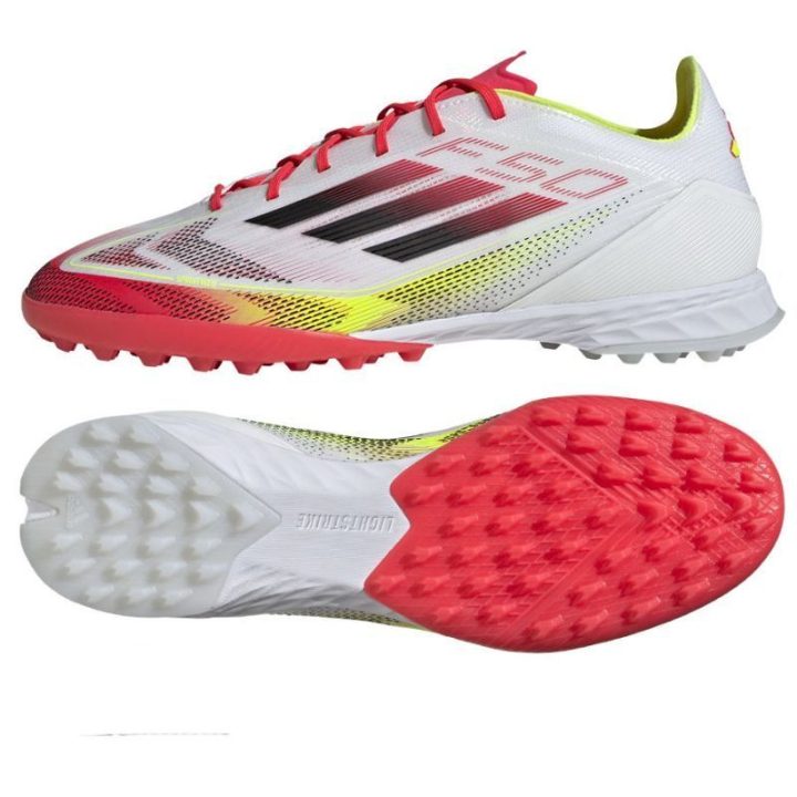 Vyriški futbolo bateliai dirbtinei vejai adidas F50 Pro TF, balti