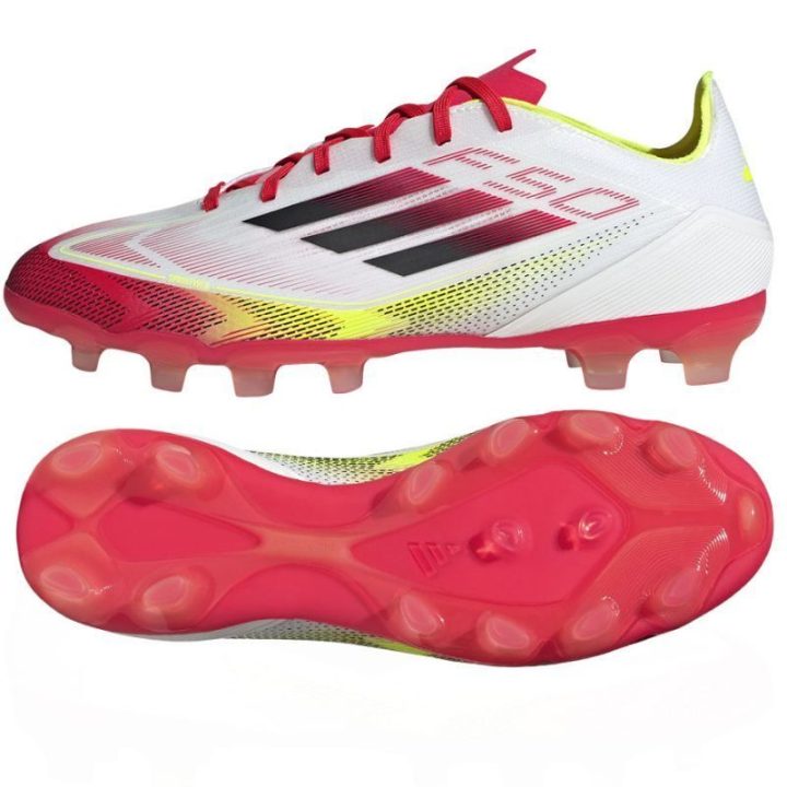 Vyriški žemo profilio futbolo bateliai adidas F50 Pro, balti