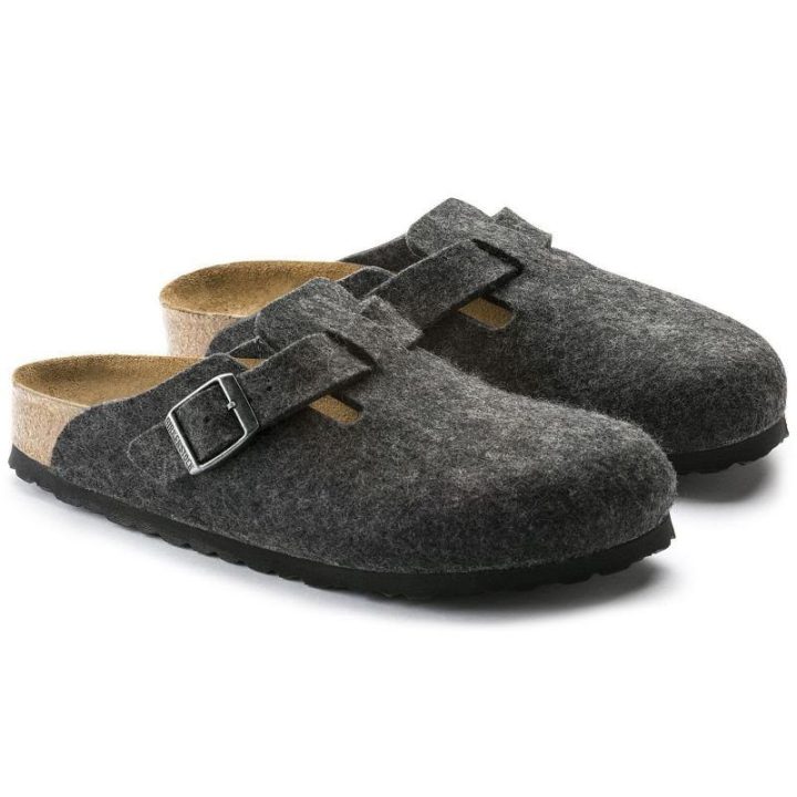 Uniseks vilnonės šlepetės Birkenstock Boston, antracito