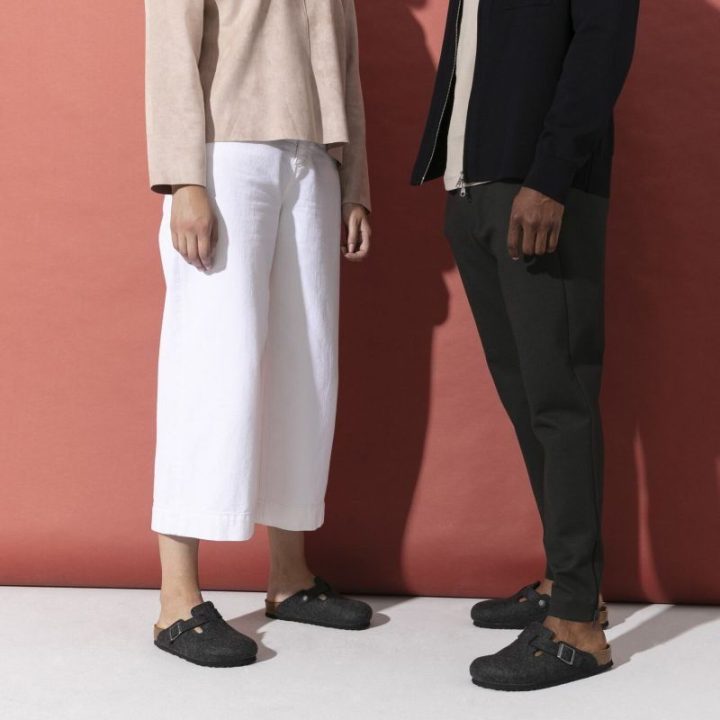 Uniseks vilnonės šlepetės Birkenstock Boston, antracito