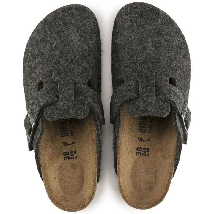 Uniseks vilnonės šlepetės Birkenstock Boston, antracito