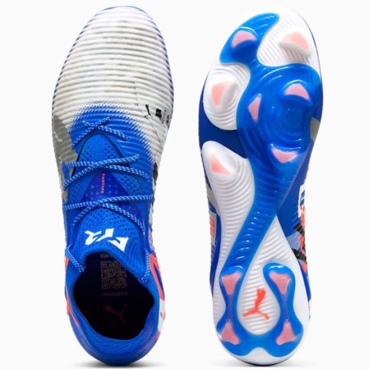 Vyriški futbolo bateliai Puma Future 8 Ultimate FG, mėlyni ir balti