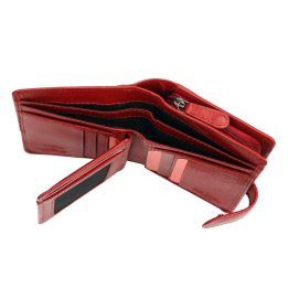 Moteriška natūralios odos piniginė Pierre Cardin, 10 × 13,5 × 3,5 cm, raudona