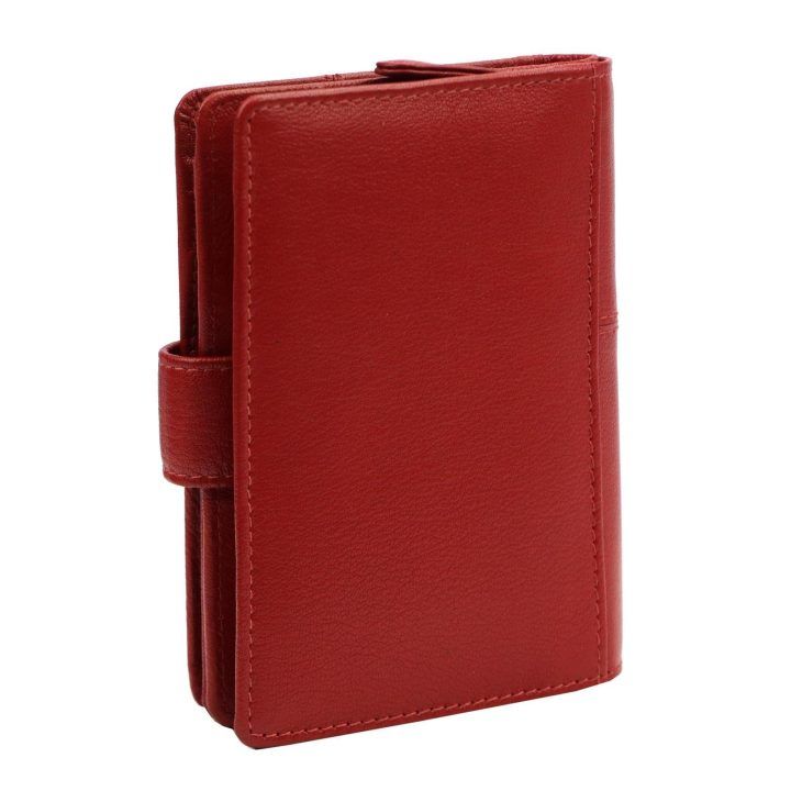 Moteriška natūralios odos piniginė Pierre Cardin, 10 × 13,5 × 3,5 cm, raudona