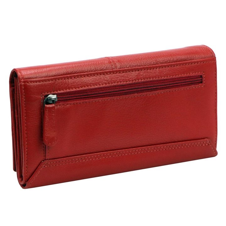 Moteriška natūralios odos piniginė Pierre Cardin, 18,5 × 10 × 3,5 cm, raudona