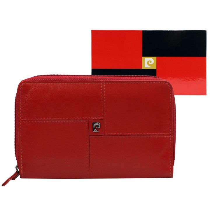 Moteriška natūralios odos piniginė Pierre Cardin, 16,5 × 10 × 2,5 cm