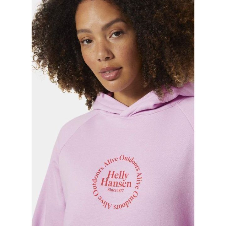 Moteriškas džemperis su gobtuvu Helly Hansen Core Graphic, rožinis