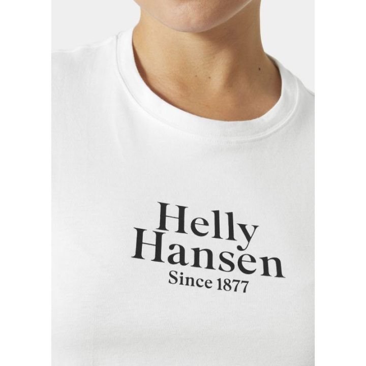 Moteriški medvilniniai marškinėliai Helly Hansen Core Graphic, balti