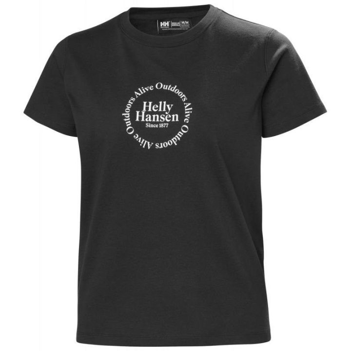 Moteriški medvilniniai marškinėliai Helly Hansen Core Graphic, juodi