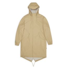 Uniseks lietpaltis su gobtuvu Rains Fishtail Parka, smėlio