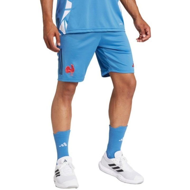 Vyriški prigludę regbio šortai adidas France Gym, mėlyni