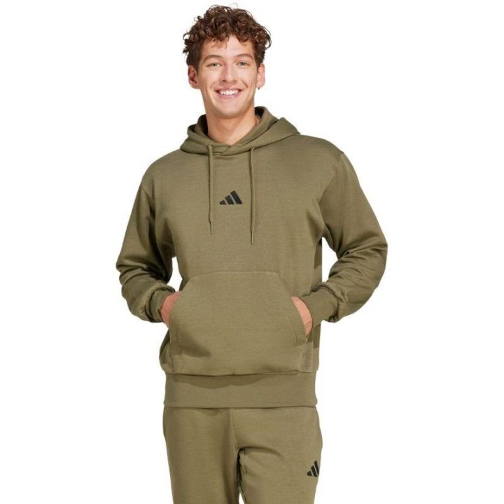 Vyriškas medvilninis džemperis adidas Essentials Feelcozy, alyvuogių