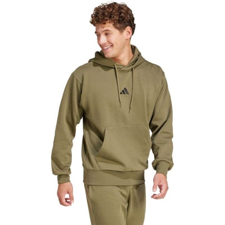 Vyriškas medvilninis džemperis adidas Essentials Feelcozy, alyvuogių
