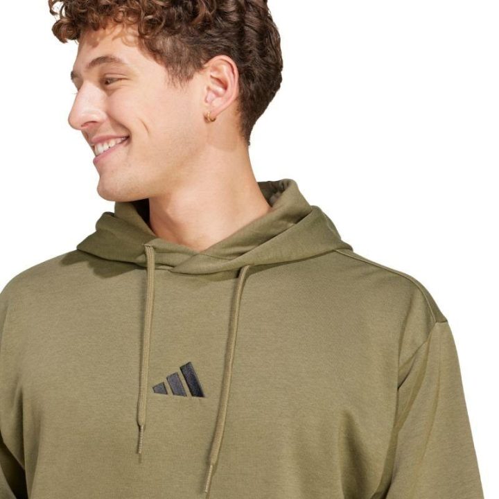 Vyriškas medvilninis džemperis adidas Essentials Feelcozy, alyvuogių