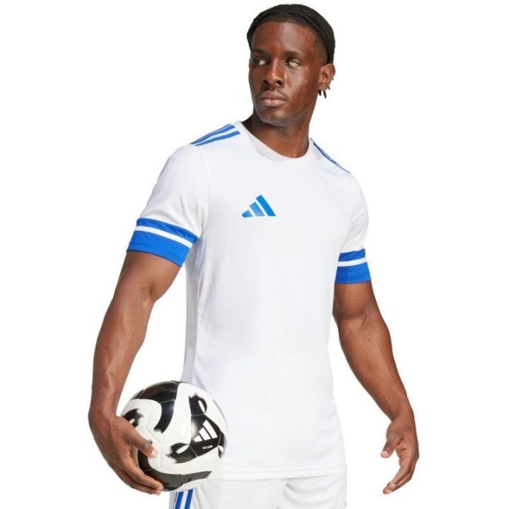 Vyriški futbolo marškinėliai adidas Squadra 25, balti ir mėlyni
