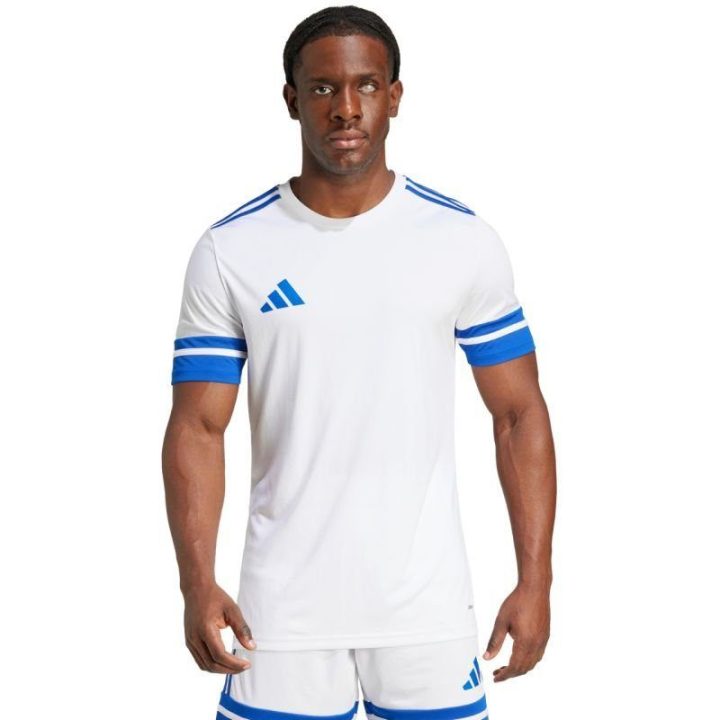 Vyriški futbolo marškinėliai adidas Squadra 25, balti ir mėlyni