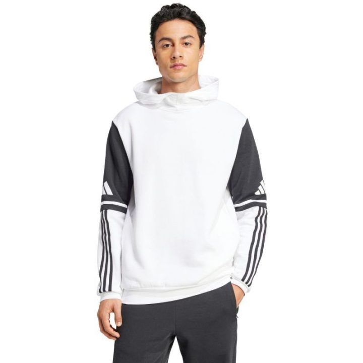 Vyriškas džemperis su gobtuvu adidas Squadra 25, baltas ir juodas
