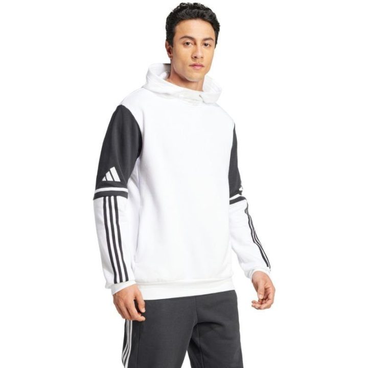 Vyriškas džemperis su gobtuvu adidas Squadra 25, baltas ir juodas