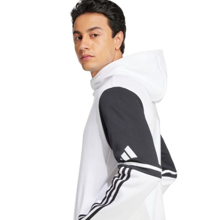 Vyriškas džemperis su gobtuvu adidas Squadra 25, baltas ir juodas