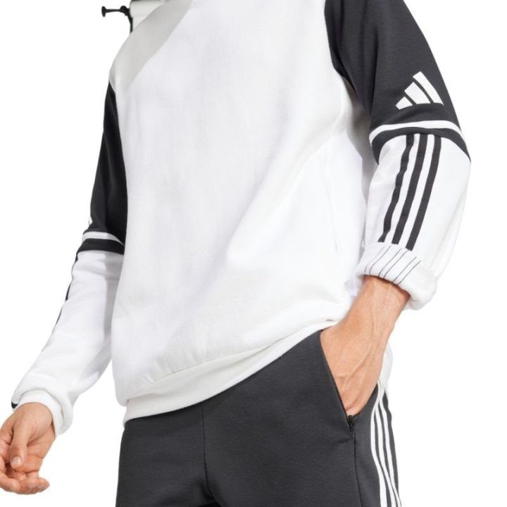 Vyriškas džemperis su gobtuvu adidas Squadra 25, baltas ir juodas